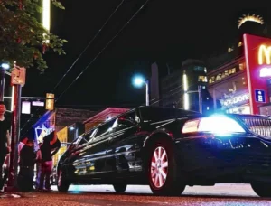 NYC Airport Transfers with ZechionRide – Reliable, Premium & Stress-Free Travel (2025 Guide) 4 Stretch limousine waiting in the streets, showcasing ZechionRide’s luxury transportation services in NYC.