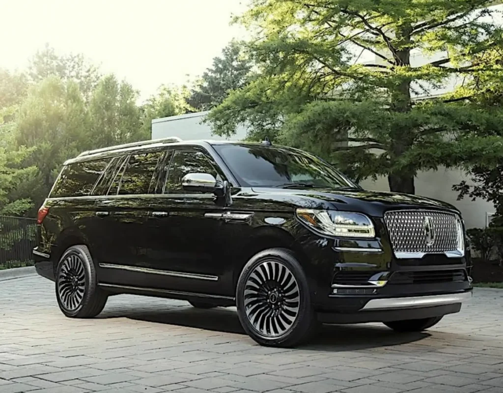 About Us 18 Lincoln Navigator parked in front of a residence, representing upscale limo services in Chicago